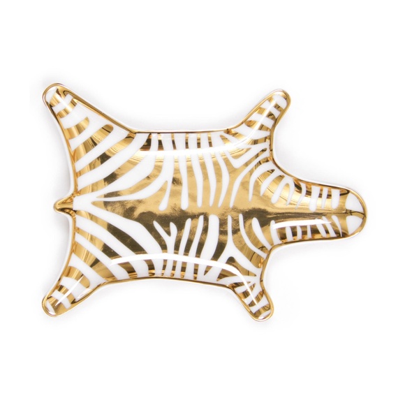 NEW Jonathan Adler Metallic Zebra Dish - Gold - Picture 1 of 2